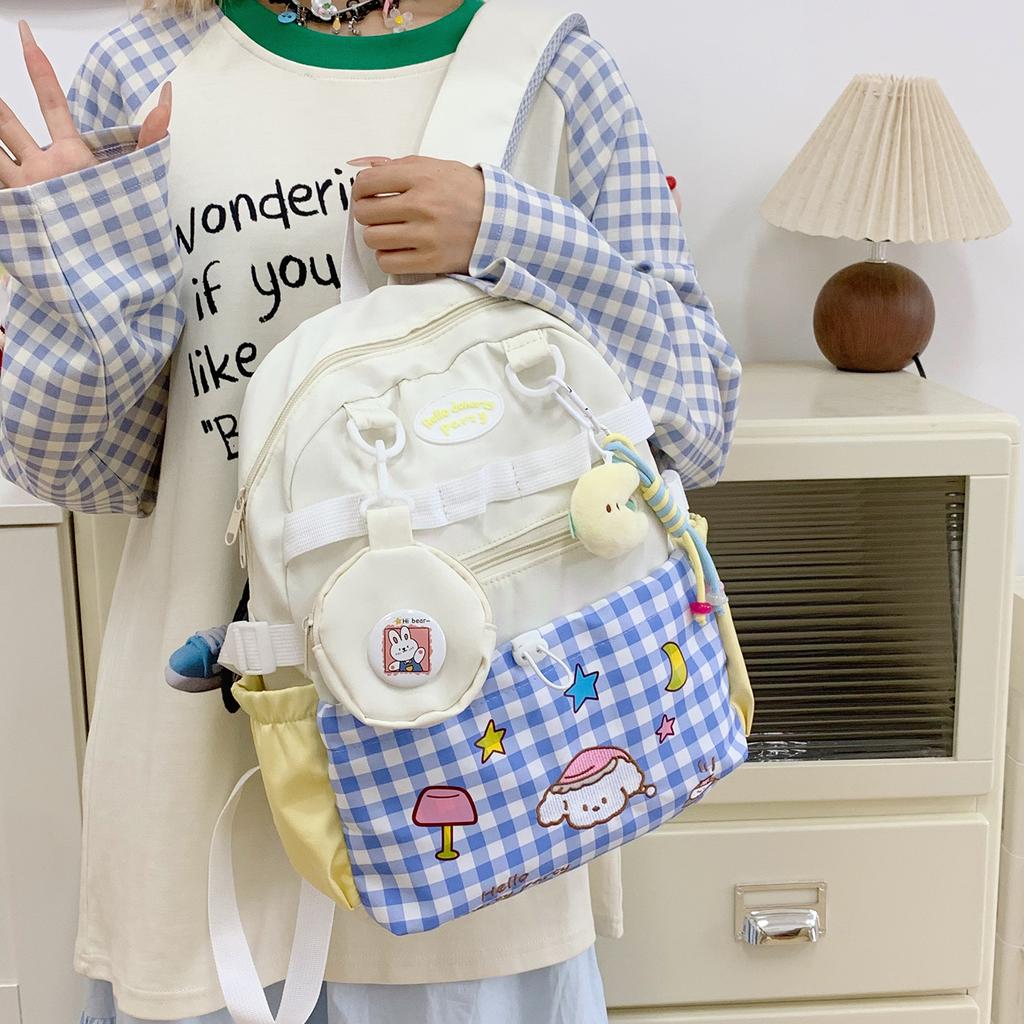 Schoolbag1011 Kindergarten Plaid Cute Schoolbag 1-1 Years Old Backpack Preschool Cute Cute Baby Mini Backpack