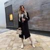 Independent Wish Bestseller Autumn Long Sleeve Suit Collar Double-Button Nizi Coat Overcoat Women's