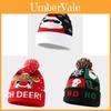 Christmas Snowman Deer Knit Hat With Ear Warmer For Winter Casual Wear
