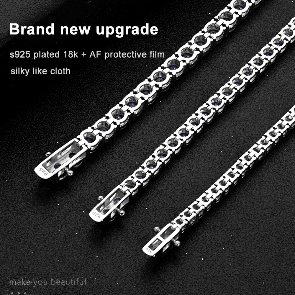 D VVS1 Moissanit Tennis Armband Original S925 Sterling Silber Überzogene 18 k Weiß Gold Mit Armbänder Für Frauen Mann