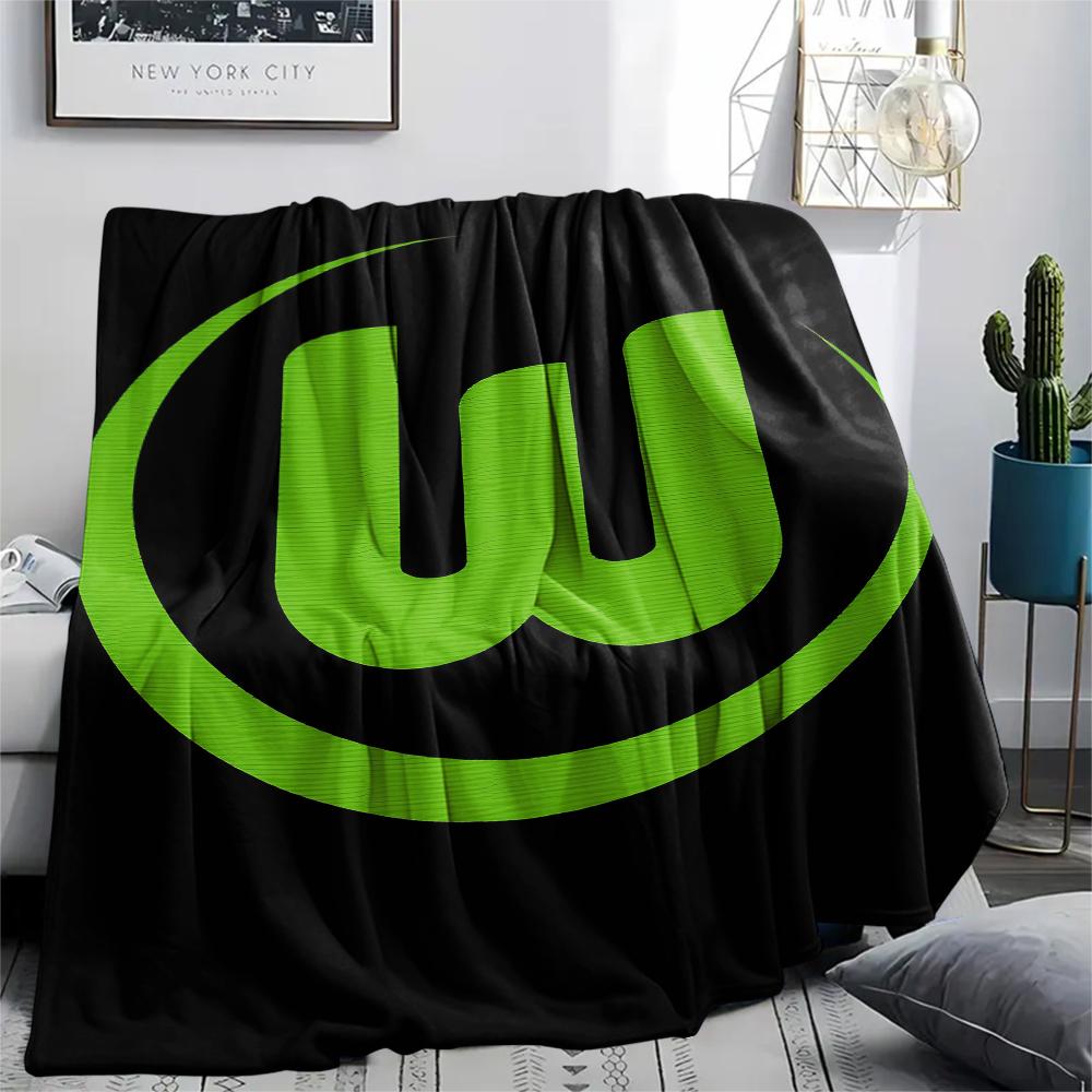1PC VfL Wolfsburg Print Flannel Blanket, High quality All Seasons, Home Decor, Warmth and Comfort, Perfect for Christmas Gifts