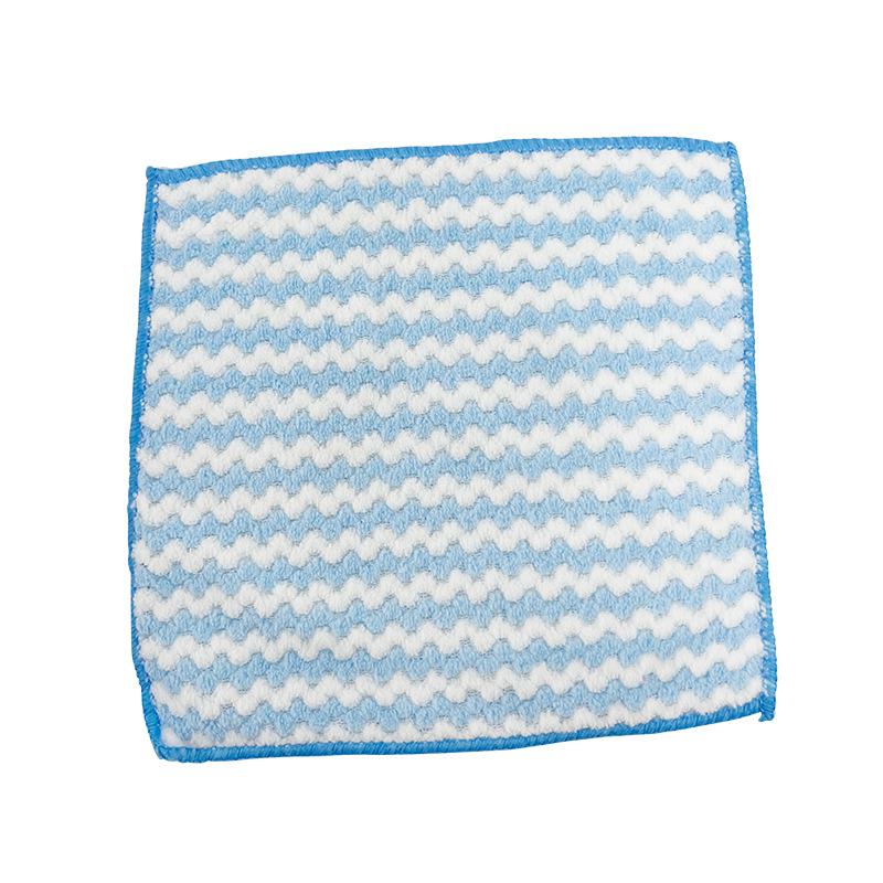 

Коралловый флис полосатые полотенца для посуды Кухонные утолщенные впитывающие воду не линяют Тряпка для мытья посуды Бытовая чистящая салфетка 23*25 синий