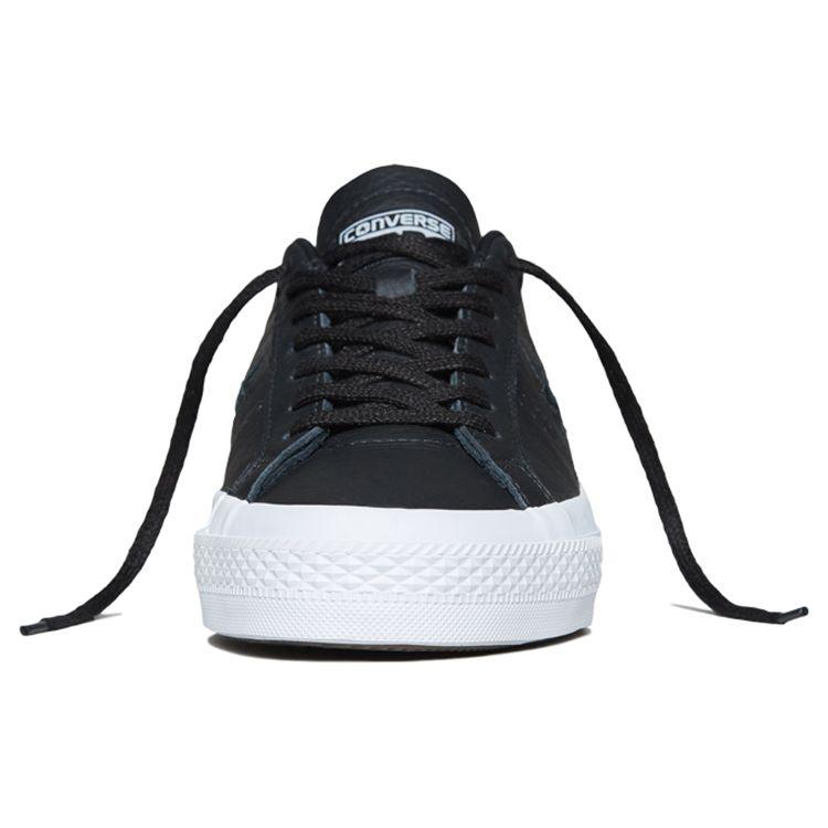 Converse One Star Leather Durable Lightweight Low-Top Skate Shoes Unisex Sneakers Black White 153714C