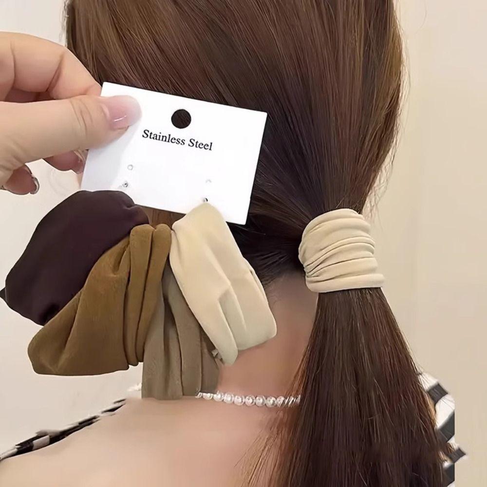 4Pcs/Set High Stretch Women's Scrunchie Solid Ponytail Holder Hair Tie 2024 New Hair Bands  Women