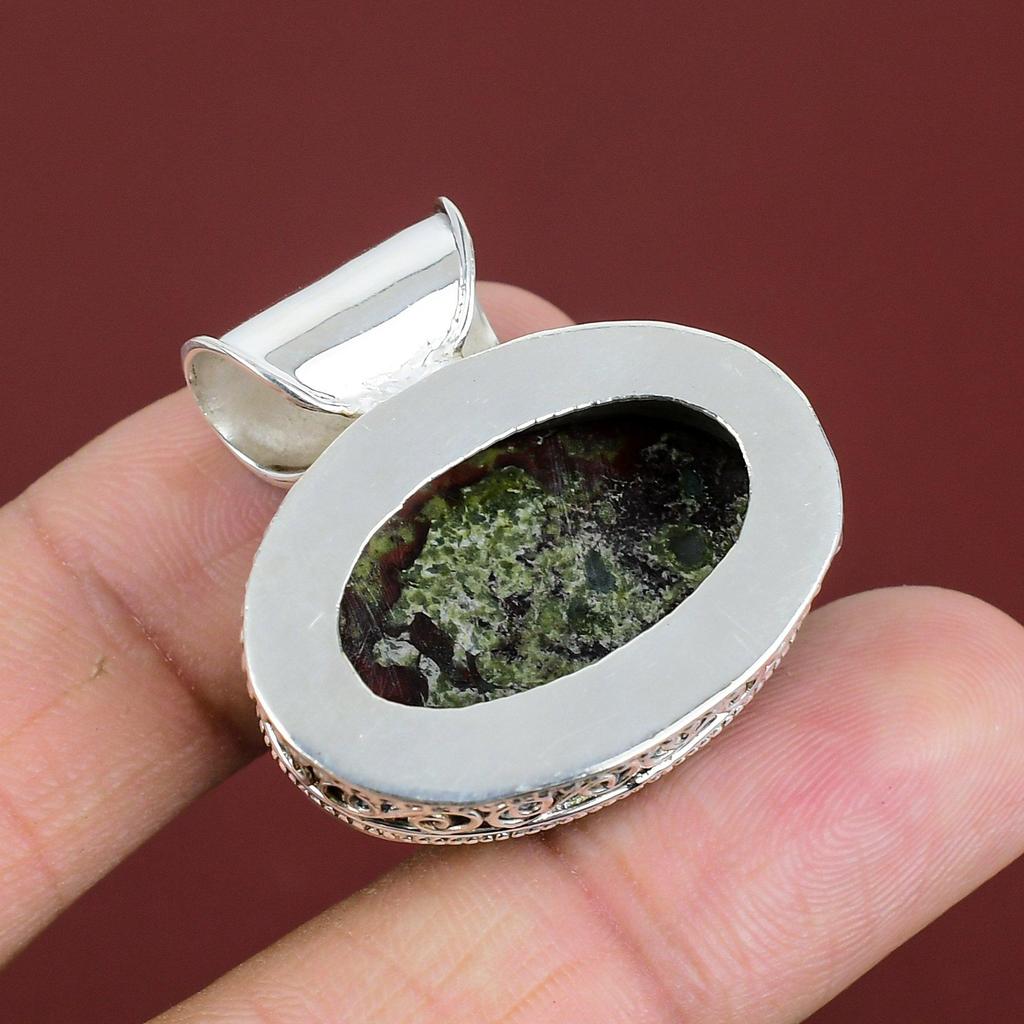 Dragon Bloodstone Pendant Handmade Jewelry Real Gemstone Pendant 925 Sterling Silver Pendant Vintage Pendant Gifts For Her Brand New Jewelry