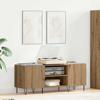 Vinyl Record Cabinet with Shelf Artisan Oak Finish 121 X 38 X 48 Cm