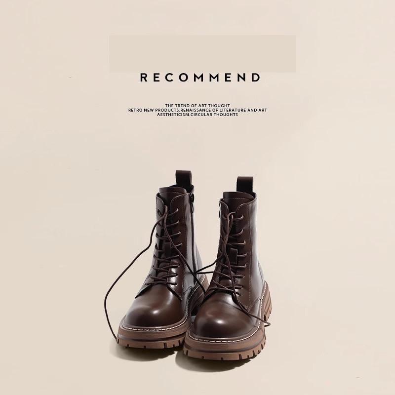 High quality super soft classic Martin boots women's spring and summer new British brown single boots platform short boots children