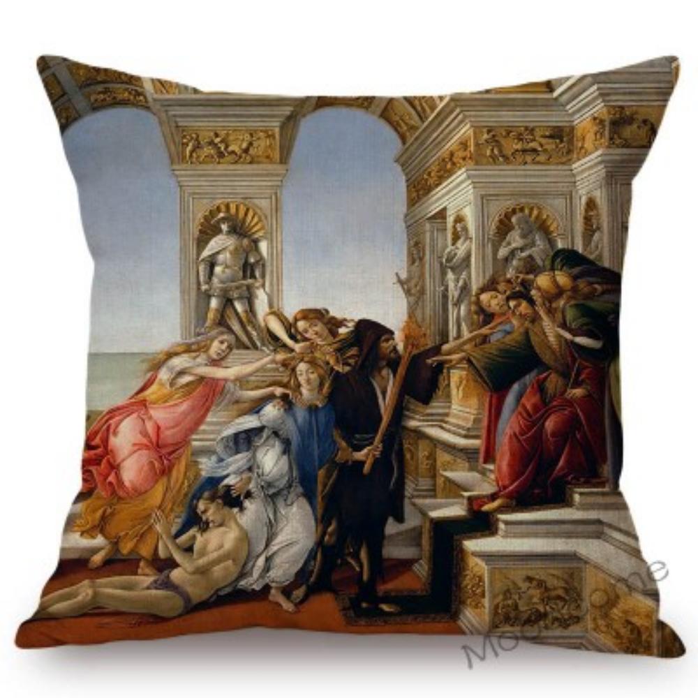 Sandro Botticelli Florence Art Geburt der Venus, weltberühmtes Ölgemälde, dekorativer Kissenbezug, Baumwollleinen, Sofakissenbezug