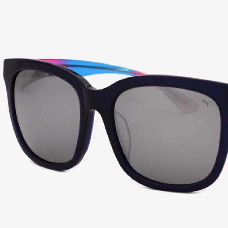Puma Pu0083sk 001 Square Horn Rimmed Over Asian Fit Mirror Sunglasses