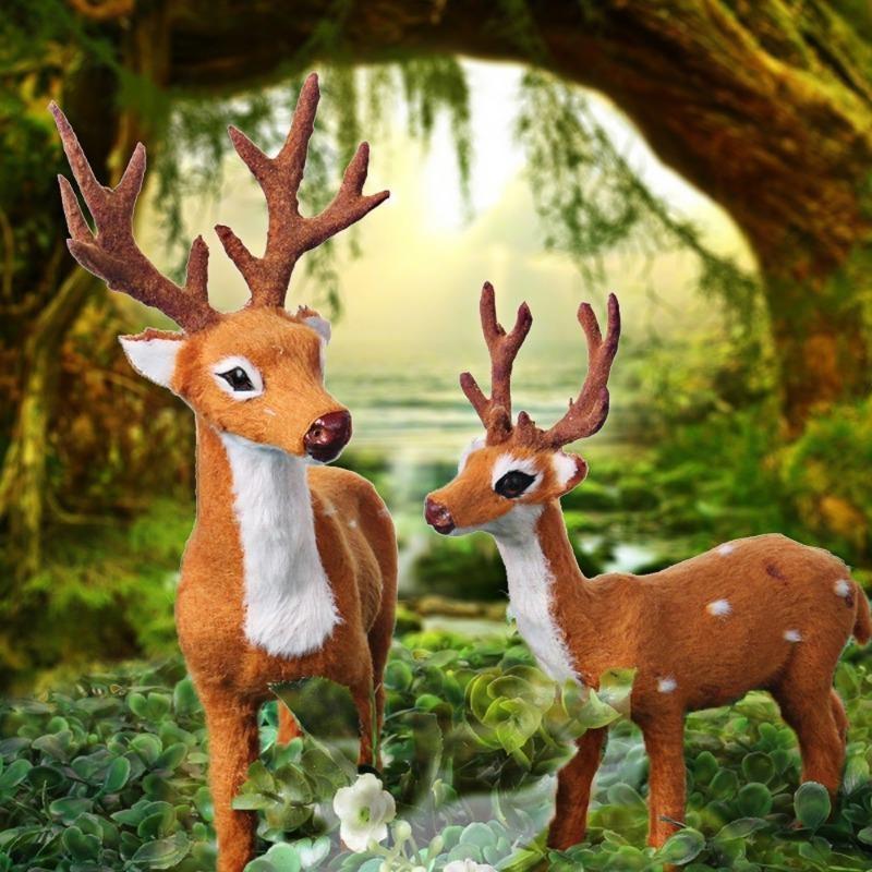 Christmas Deer Xmas Elk Plush Simulation Christmas Decorations For Home New Year Gifts