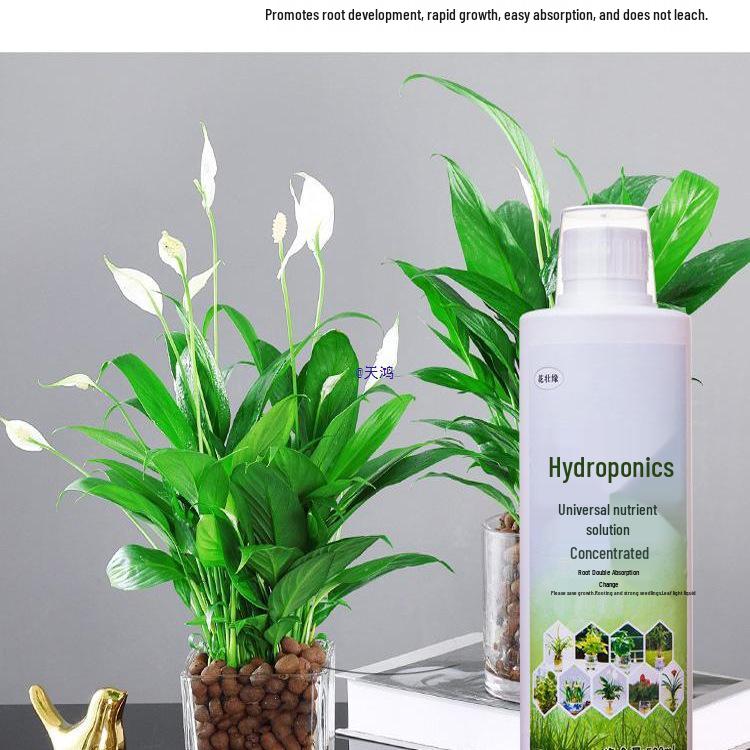 Hydroponic Nutrient Fertilizer for Indoor Green Plants, Lucky Bamboo, Money Trees, Flowers, and Vegetables In Potted Soil.