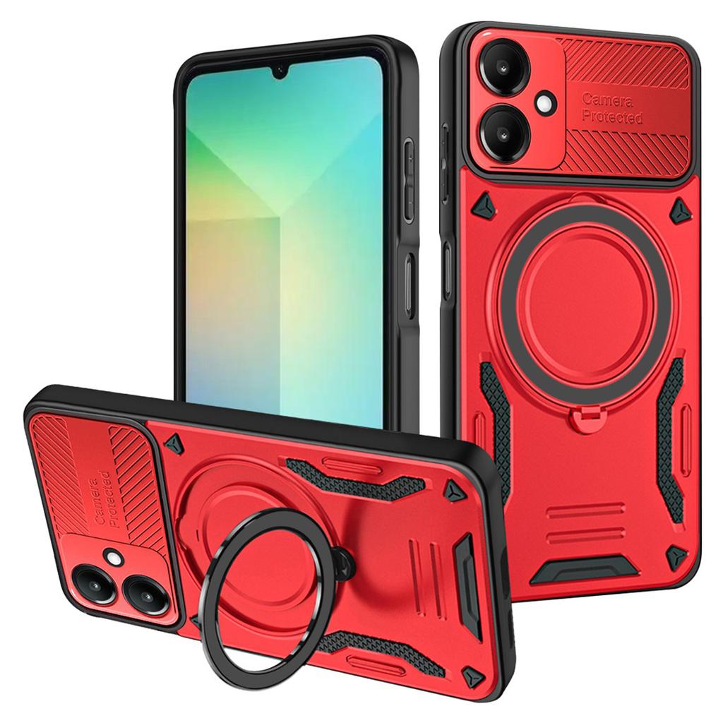 For Samsung Galaxy A07 4G Magnetic Case Shockproof TPU + PC Phone Back Cover with Kickstand