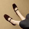 Fashion 2025 NEW Spring Women flats Genuine Leather Shoes for Women Casual Round Toe Mary Janes Buckle Women Loafers Ladies Shoes