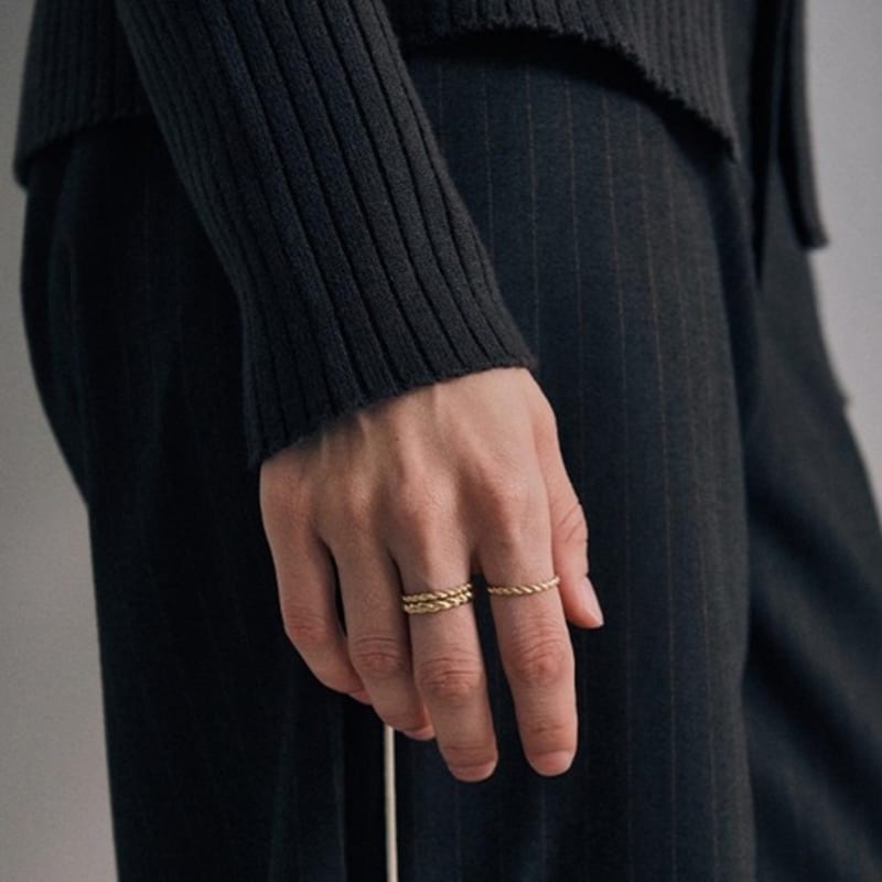 green [925 silver] Five.silver.212 / ring end (gold)