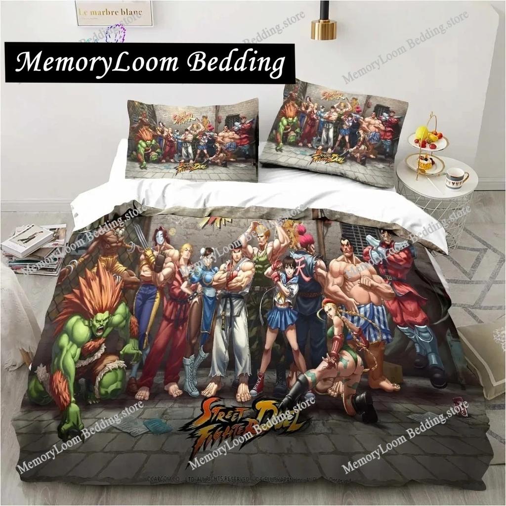 3D Printing Trendy Soft Street Fighter Game Bedding Set Duvet Cover Pillowcase Comforter King/Queen Size Boys Adult Bed Set
