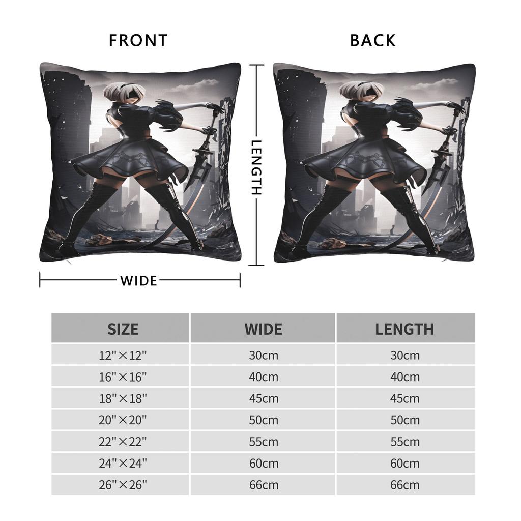 Game N-Nier Automata Pillow Cover Soft Cushion Cover Vintage Pillow Case For Sofa Home Decoration