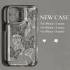 Black butterfly line for iPhone17PorMax transparent phone case 16Pro Apple 15 all-inclusive 13/14