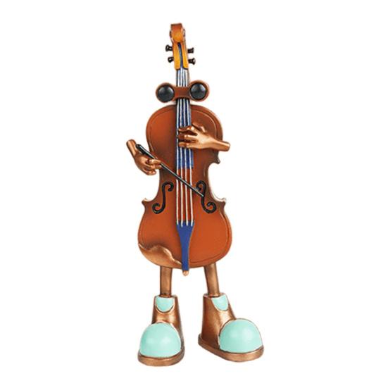 

Violin Ornament Smooth Surface Frog Violin Design Resin Mini Sculpture Classic Artistic Shape Musical
