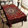 1pc Red-Brown Persian Pattern Decorative Tablecloth. Soft, fashionable and beautiful with intricate patterns. yzb