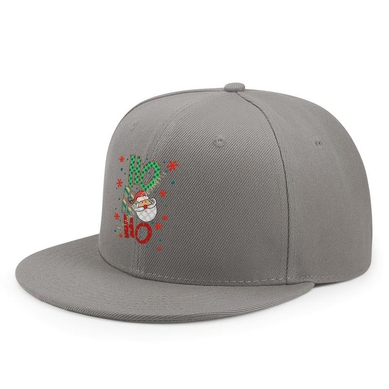 HO HO HO Santa Christmas Print Baseball Cap Unisex Casual Polyester Adjustable Streetwear Hat