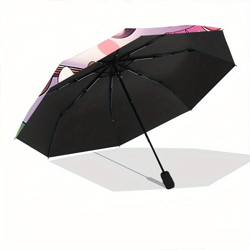 1pc Cute Axolotl Playing Guitar Automatic Opening and Closing Umbrella - Small Umbrella Suitable for Various Occasions, Portable 3-Fold Smal