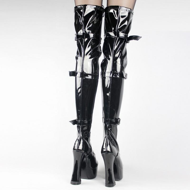Fashion FHC12cm Chunky High Heels Women Thigh Boots,Erotic Platform Botas,Night Club Stage Jazz Dance Shoes,Black,Red,Pink,Custom Colors
