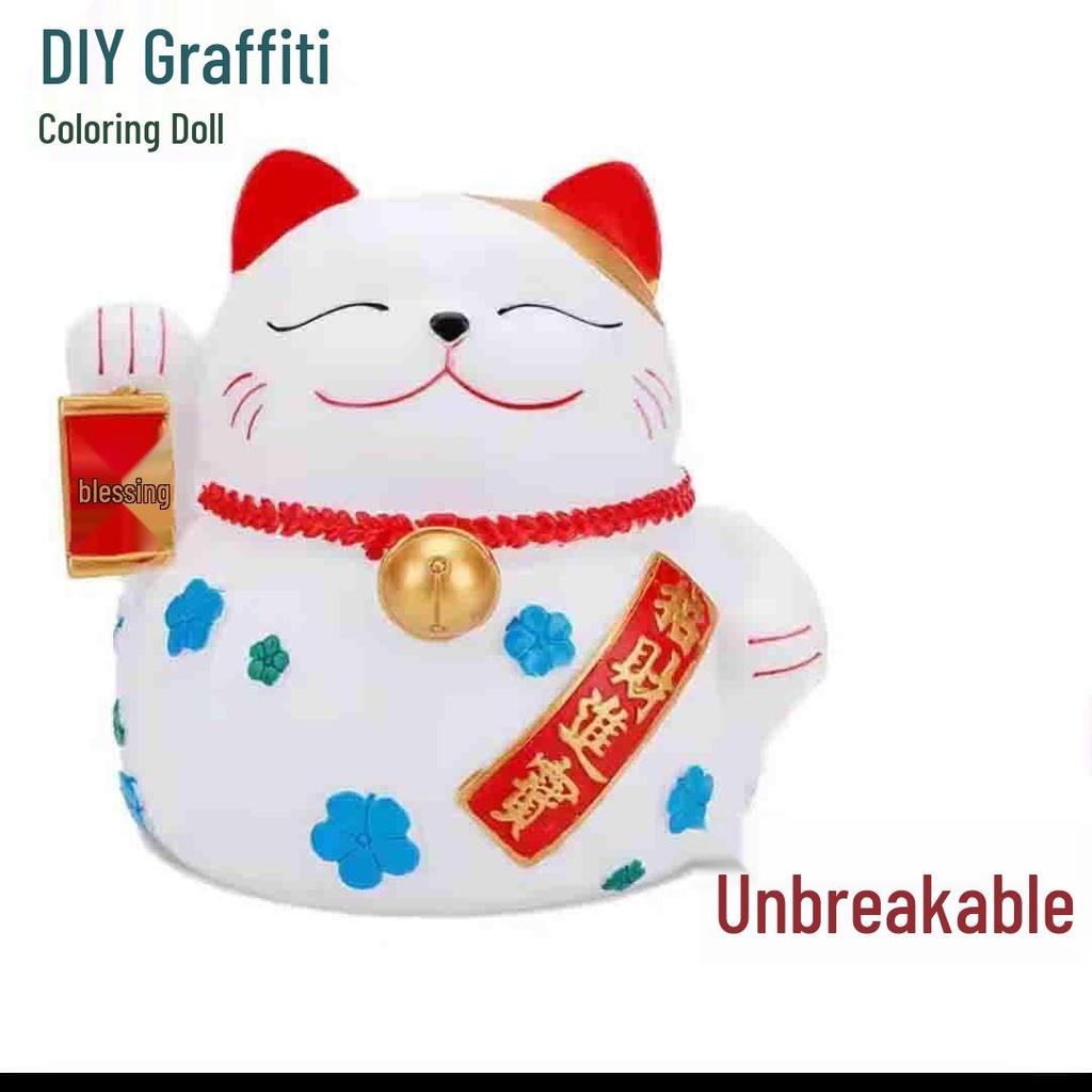 Right Hand Beckoning Cat Piggy Bank: Child-Safe, Dual-Use Money Saver and Home Decor