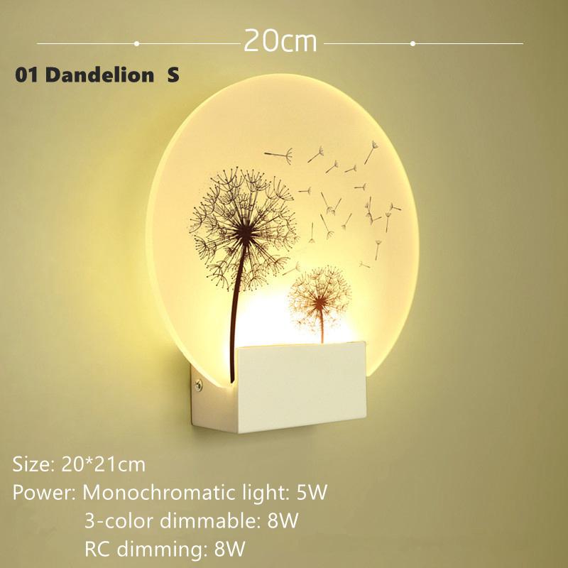 

Artpad Акриловий приліжковий світлодіодний настінний світильник для дому для приміщень 8 Вт з дистанційним керуванням із можливістю затемнення Романтичний настінний світильник бра для ганку в проході спальні 3 Color Dimmable 8W