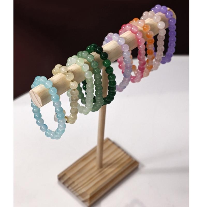 Handmade Jewelry Organiser for Bracelets and Bangles Elegant Necklace and Hair Band Display Stand with Wooden Base