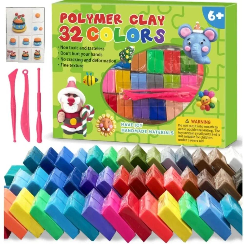 Nowe 24/32 Kolory Wysokiej Jakości Bloki Gliny Polimerowej DIY z Narzędziami Glinka do Wypieku w Piekarniku Kolorowa Lekka Plastelina Modelarska Prezent