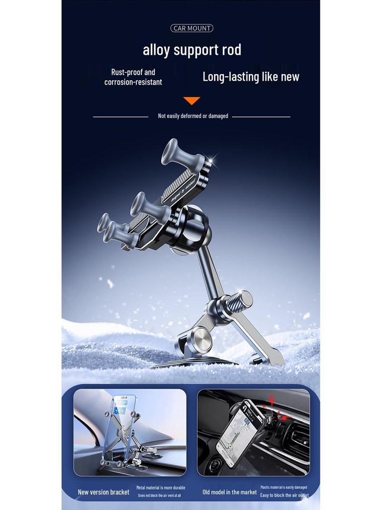 Metal Gravity Car Phone Holder 2025 Model, All-Aluminum for Dashboard Navigation