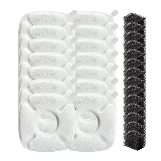 Cat Water Fountain Replacement Filter 3 Layer Filtration System with Sponges for 67oz 95oz 135oz Automatic Cat Water Dispenser