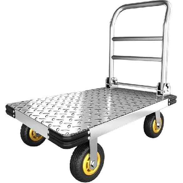 Heavy-Duty Push Cart Dolly, 2200 LBS Capacity, Foldable Flatbed with Swivel Wheels, 36 x24