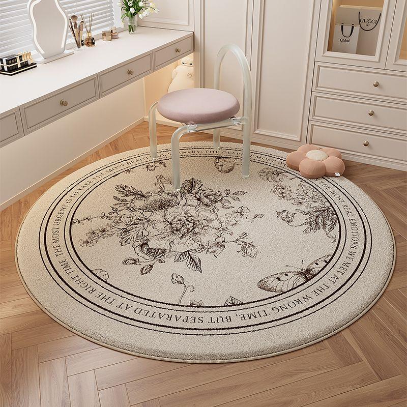 American Style Round Carpet Bedroom Bedside Carpet Anti Slip Foot Mat Light Luxury Floor Mat