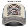 Berretto da Baseball Vintage Route66 Cappello con Stampa Retrò a Becco d'Anatra Cappello da Motociclista Camionista Cappello da Sole da Uomo