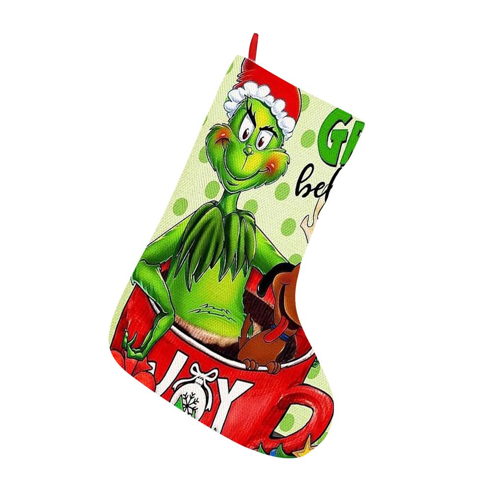 Christmas Stocking, Large Green Christmas Stockings Christmas Decorations For Family Holiday Party Decor
