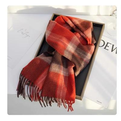 HANDUNYOU Australian Wool Plaid Scarf