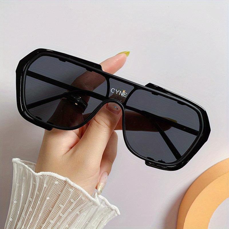 Double Beam Connected Sunshade Full Frame Sunglasses High-end Retro Large Frame Glasses UV Protection