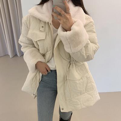 Turn Down Collar Parkas for Women Fall Winter  New Fashion Long Sleeve Coats Casual Zipper Down Drawstring Jackets
