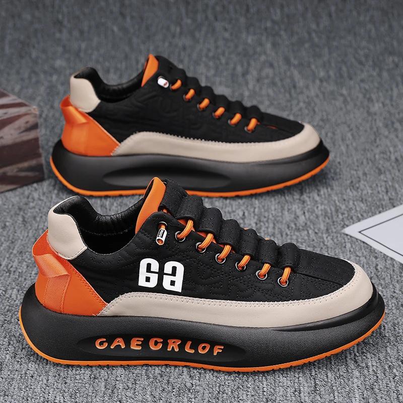 Mode SYTK Sneaker Herren Freizeitschuhe Leder Vulkanisiert Mode Outdoor Herren Sportschuhe Walking Männliche Sneaker Weiße Schuhe