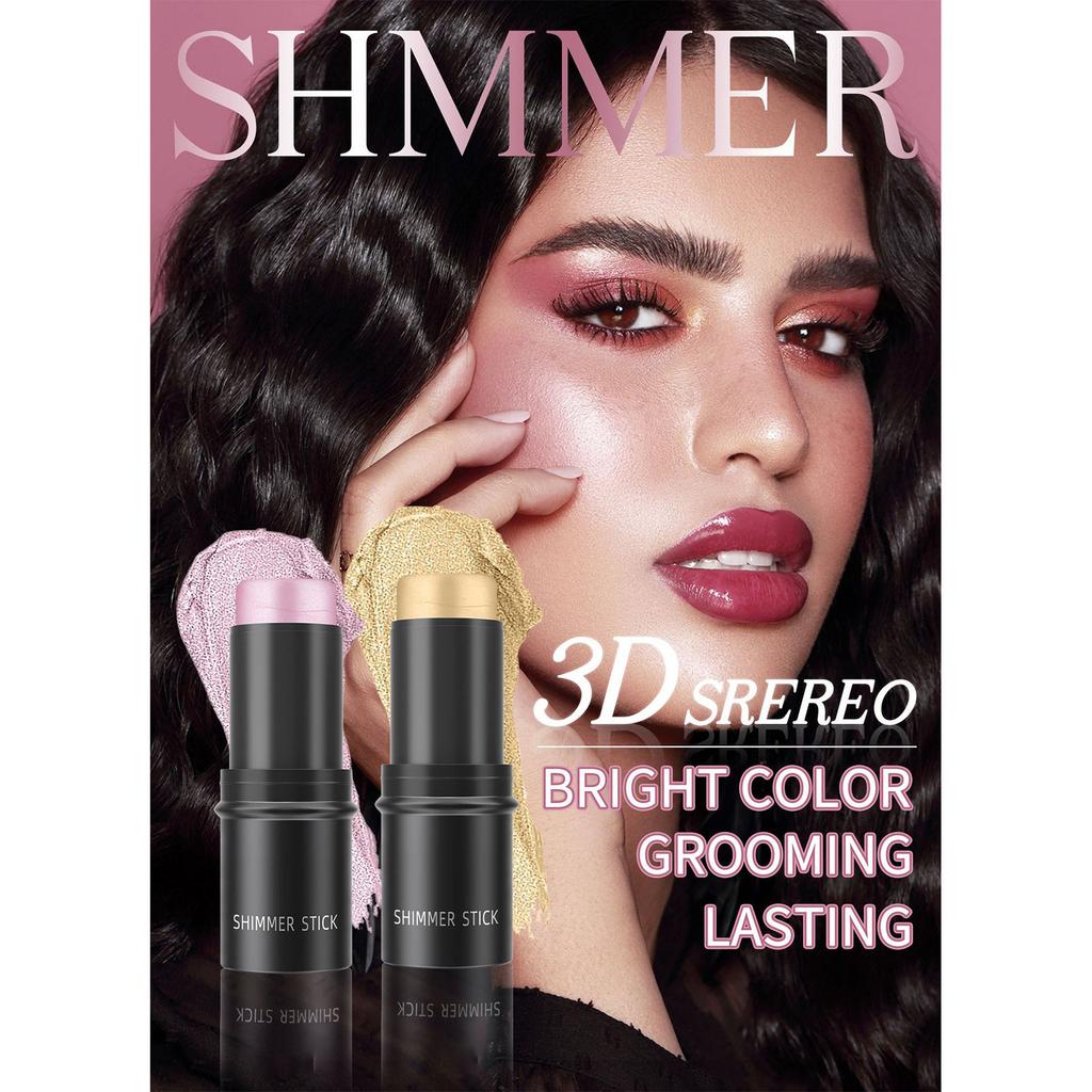 3-in-1 Natural Glow Makeup Stick | Creamy Blush, Bronzer & Soft Highlighter | Hydrating Formula, Non-Greasy Feel for All-Day Wear On Cheeks