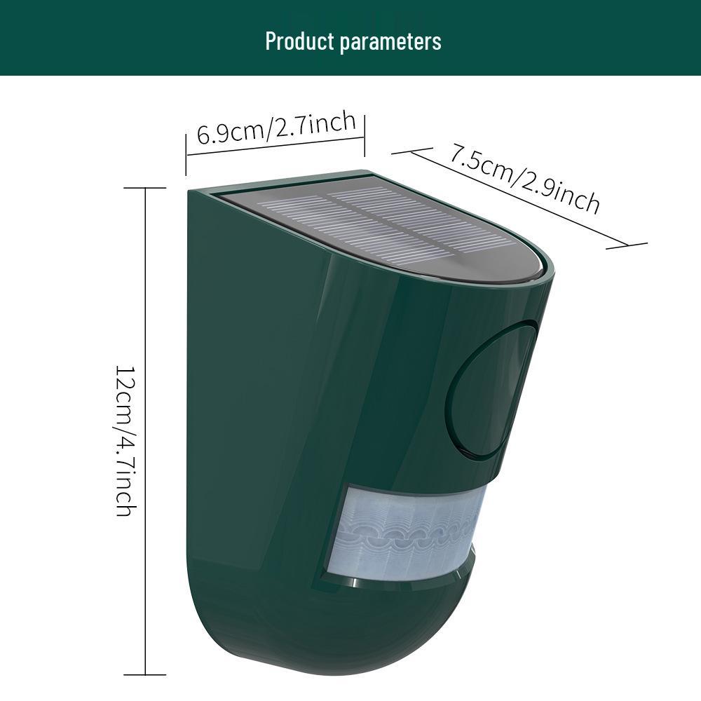 Solar-Powered Infrared Alarm: Motion-Activated Light & Sound Anti-Theft & Animal Repellent