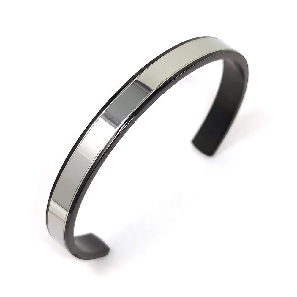 

and Bangle Bracelet Stainless Steel Simple Pair BK Men s Women s ssbe-007b чорний