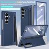 Hard PC Back Cover Phone Case for Galaxy Z Fold 7/6 with Touch Pen Included Kickstand Holder Phone Case with Screen Glass Film