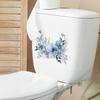 1 ud. Pegatina de Flor Azul Acuarela para Inodoro para Baño Decoración del Hogar Vinilos de Pared