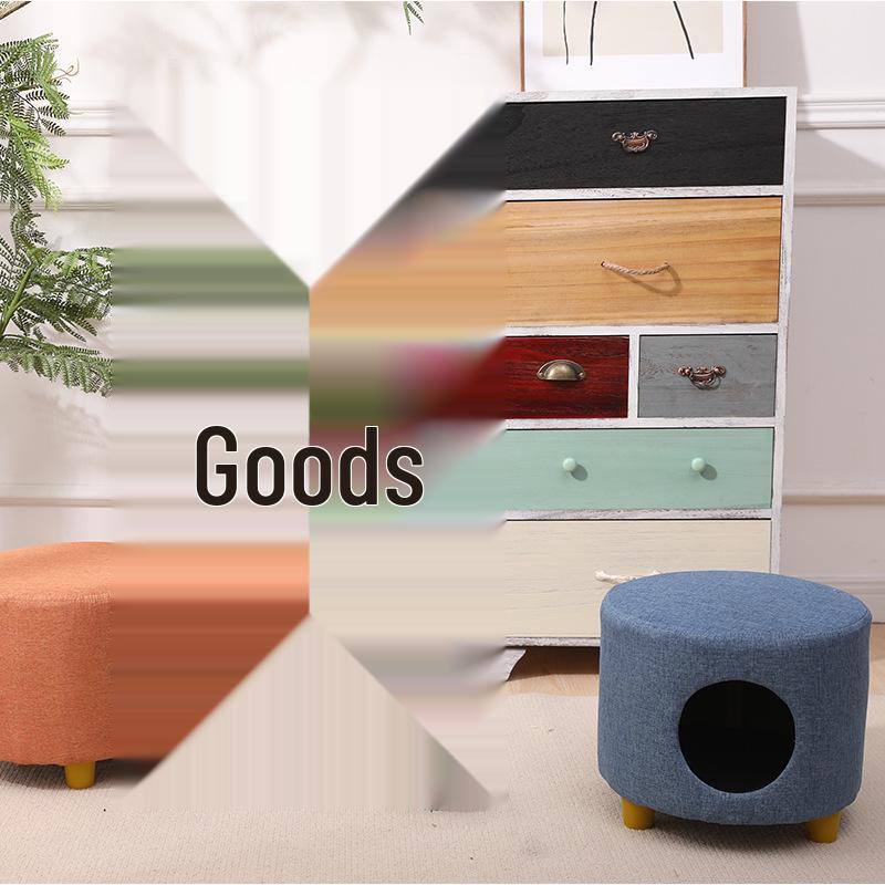 Solid Wood All-Season Cat Bed Stool: Warm Winter Semi-Enclosed Pet Bed for Kittens and Puppies