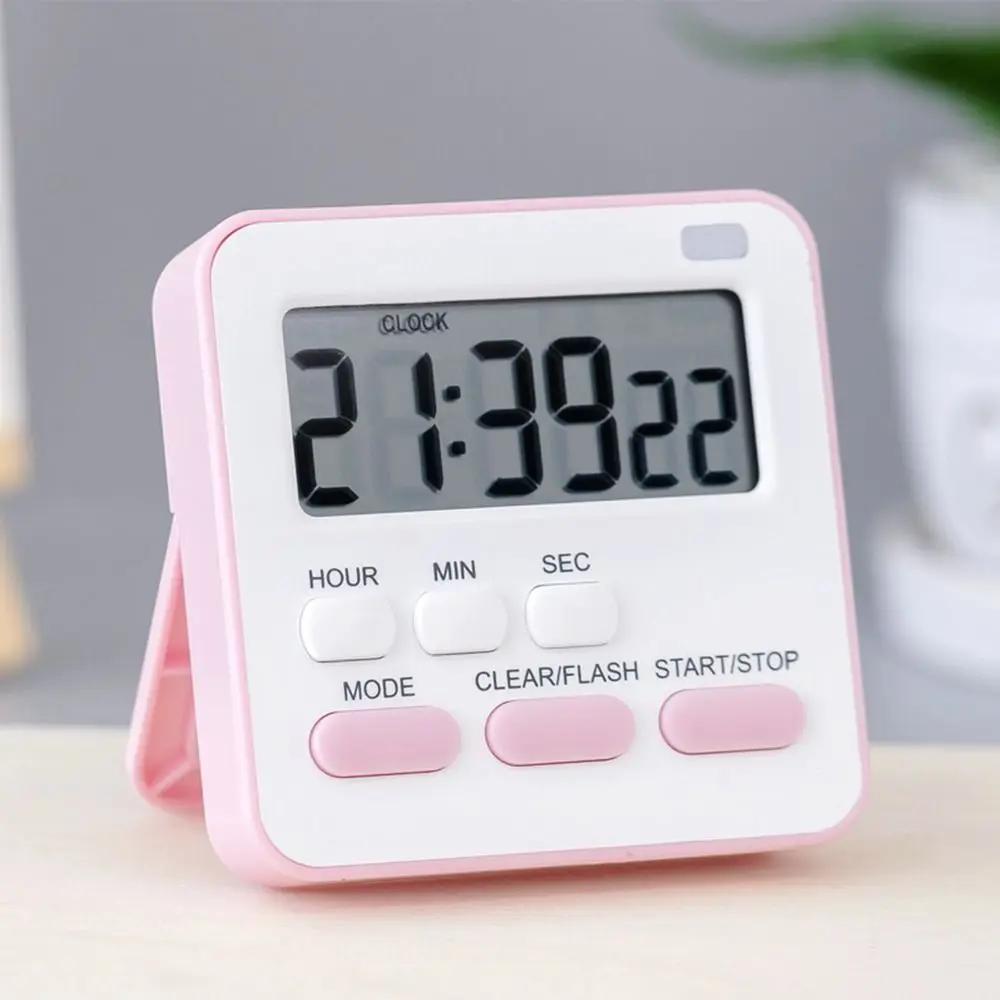 Adjustable LCD Display Desktop Egg Timer Digital Timer Stopwatch Kitchen Timer Electronic Alarm Clock