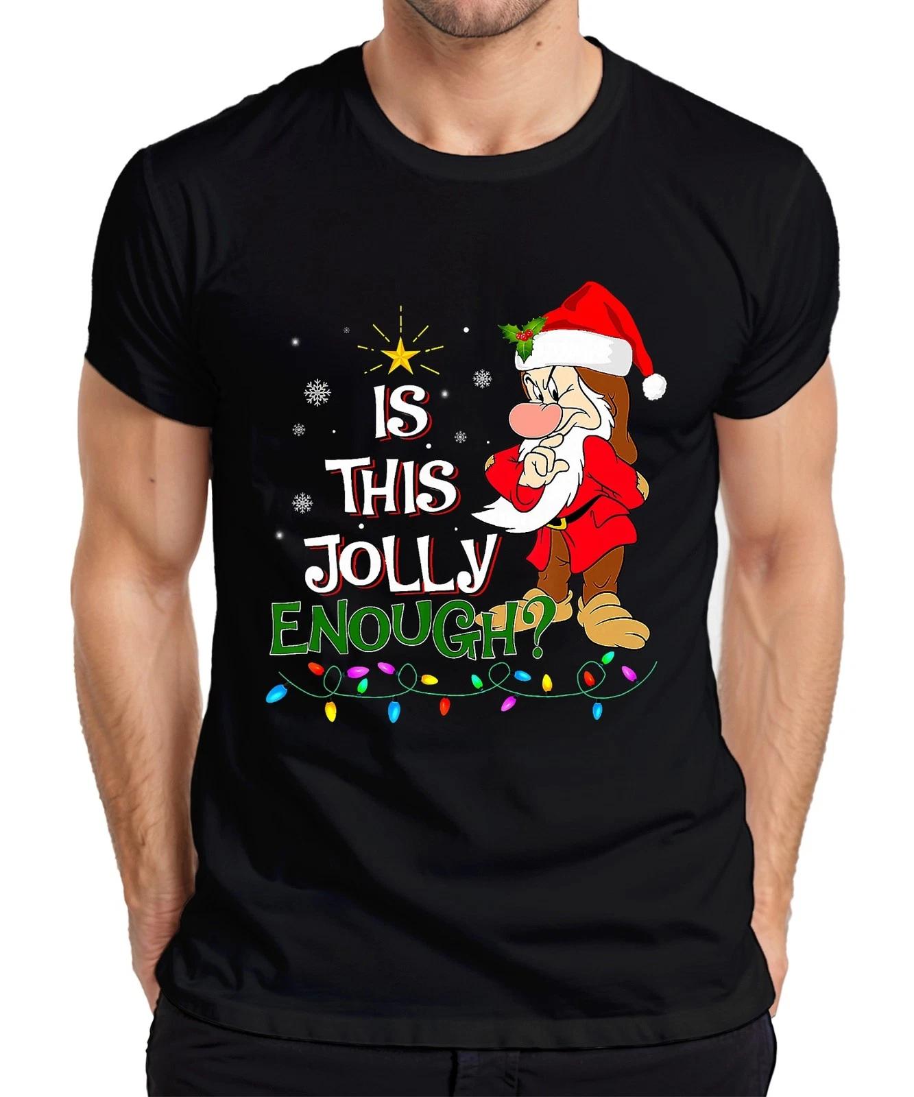 Is This Jolly Enough Santa Claus Funny Christmas Vintage Mens T-Shirt- S