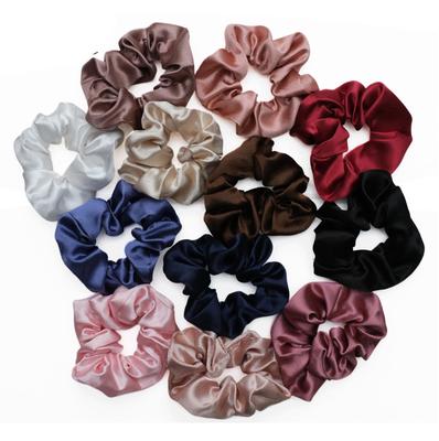 Store2508 Satin Hair Scrunchies for Women Pack of 12, Soft Smooth Elastic Hair Ties In Assorted Colours, No Damage Ponytail Holders, Stretchable