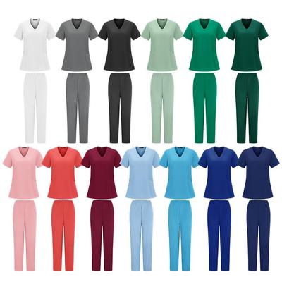 V-neck Hospital Scrub Top: Sweat-wicking, Heat Dissipating, Washable, Wrinkle-resistant Workwear for Doctors and Nurses